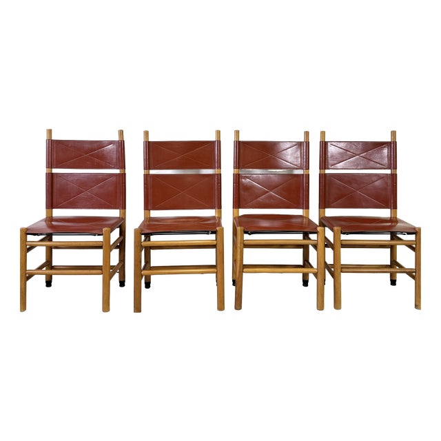 Kentucky Chairs by Carlo Scarpa for Bernini, 1980s, Set of 4 For Sale