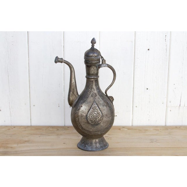 Metal 19th Century Tall Indian Ewer For Sale - Image 7 of 9