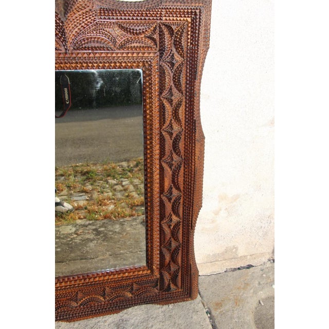19th Century Tramp Art Mirror For Sale - Image 4 of 9