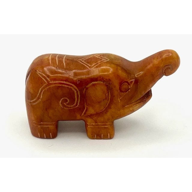 Gemstone 1960s Hand-Carved Chinese Jade Elephant For Sale - Image 7 of 8