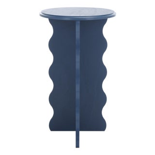 Lilith Wavy Accent Table in Blue For Sale