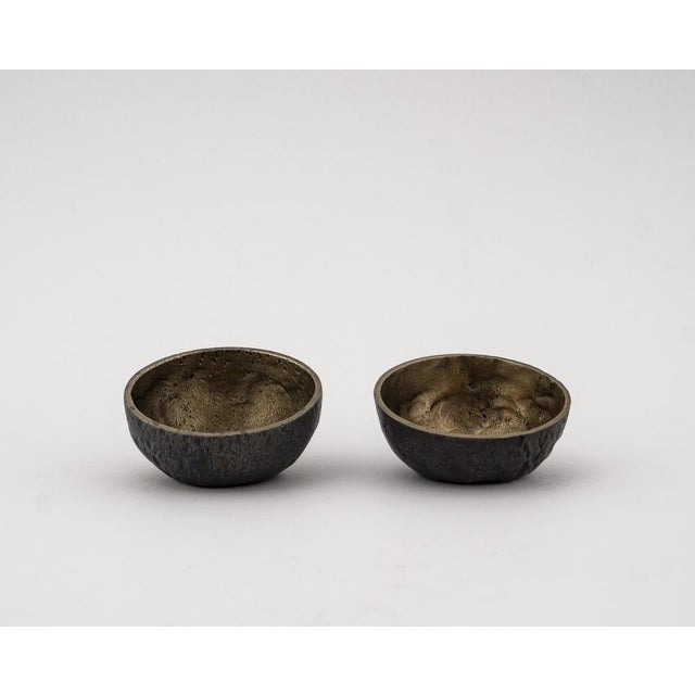 Brutalist Brass Bowls with Gilded Interior, 1960s, Set of 2 For Sale - Image 6 of 18