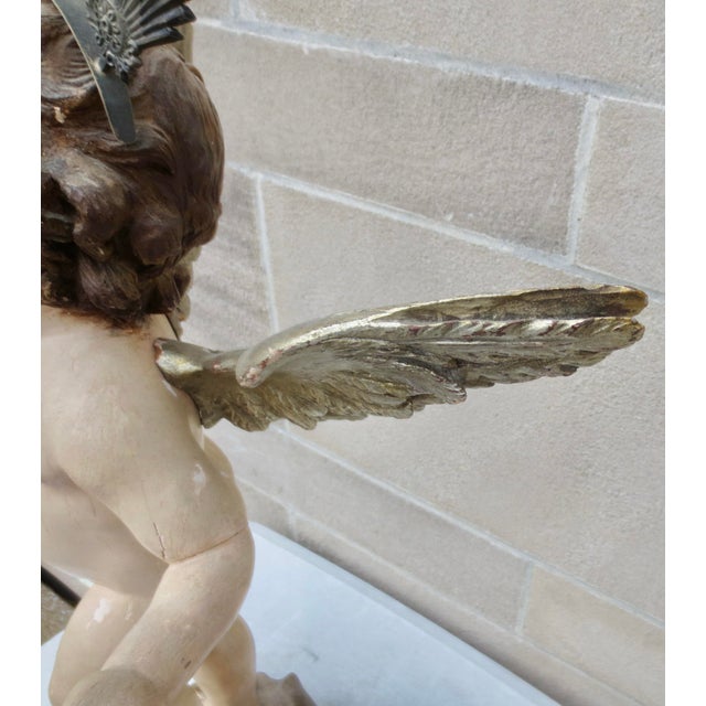 Antique Wooden Putti Sculpture Italy Mid 19th For Sale - Image 12 of 18
