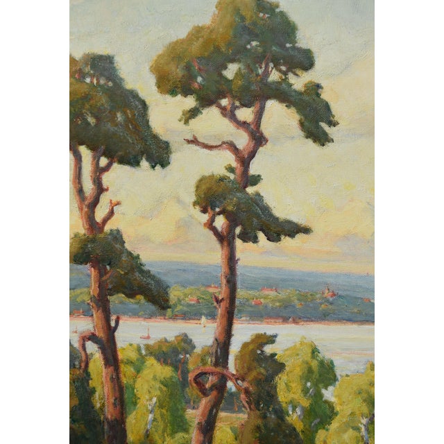 Wilhelm Wilcke, View of Schwanenwerder (Berlin), 1950s, Oil Painting on Canvas, Framed For Sale - Image 7 of 10