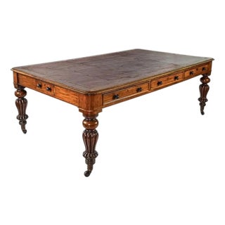 19th Century English Regency Mahogany Library Table Writing Desk For Sale