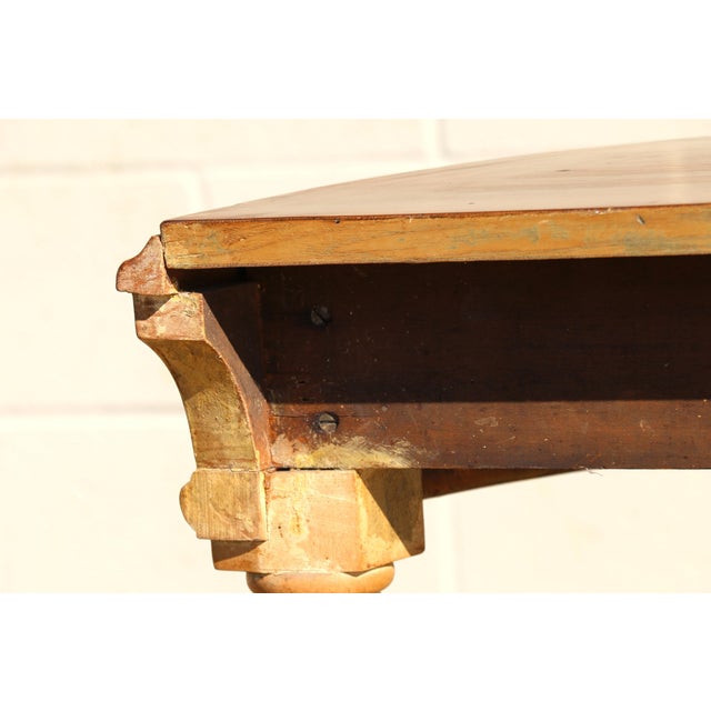 Antique 1920s Neoclassical Carved Fruitwood Demi-Lune Console Tables - Pair For Sale - Image 17 of 18
