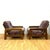 Brown Vintage Armchairs in Wooden Frame, 1970s, Set of 2 For Sale - Image 8 of 10