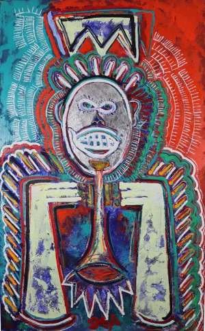 Sax Berlin "That Kat Miles" Neo Expressionist Contemporary Portrait of Miles Davis 2018