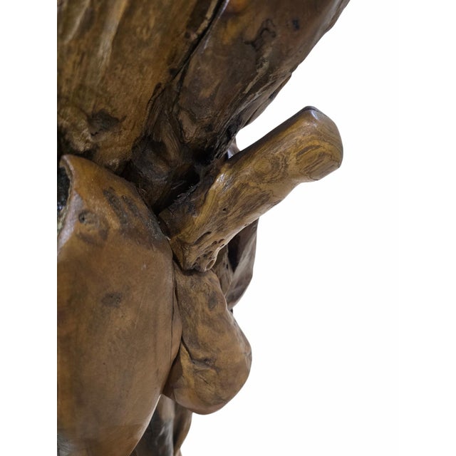 Brown Vintage Rustic Life-Size Teak Root and Driftwood Rearing Horse Sculpture For Sale - Image 8 of 12