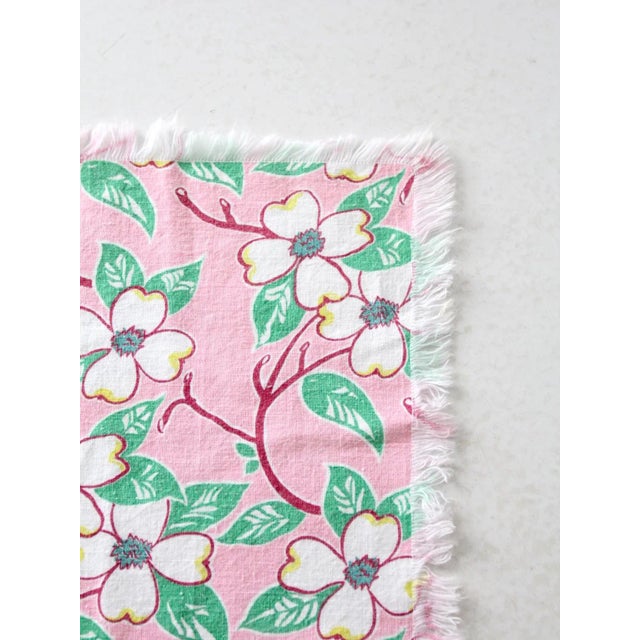 Early 20th Century Vintage Pink Floral Tablecloth For Sale - Image 4 of 7