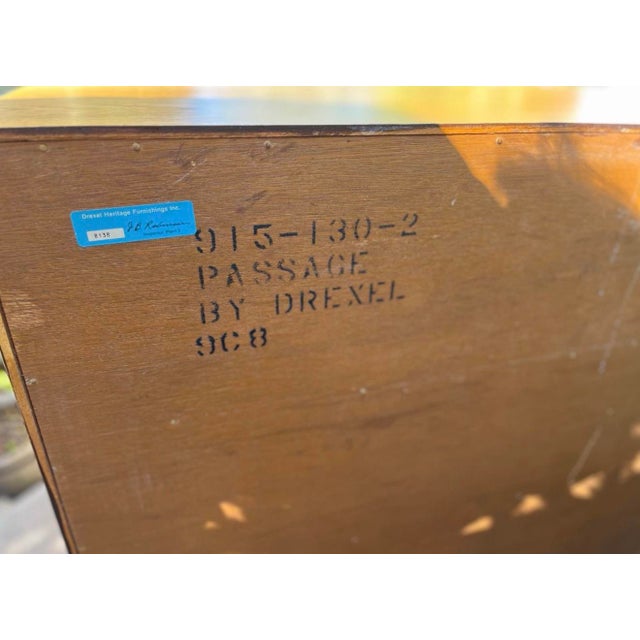 Navy Blue Professionally Refinished Drexel Heritage Campaign Dresser in Navy With Brass Hardware For Sale - Image 8 of 8