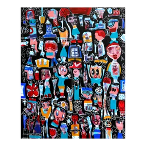 Contemporary Pop Art Mixed Media Painting "Hands Up" Original Artwork by Tommy Lennartsson