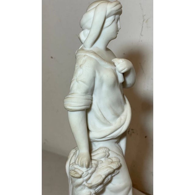 Antique 19th Century Parian Porcelain Lady European Figural Statue Figure Woman For Sale - Image 11 of 12