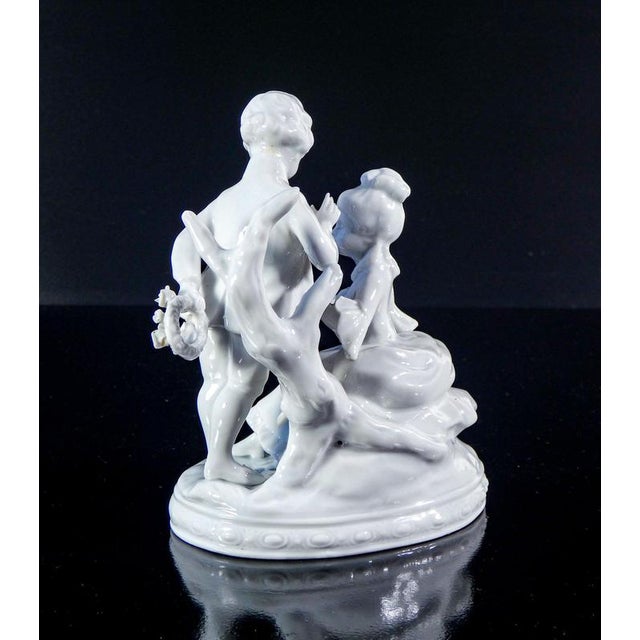 Porcelain Young Couple Sculpture from Capodimonte For Sale - Image 12 of 16
