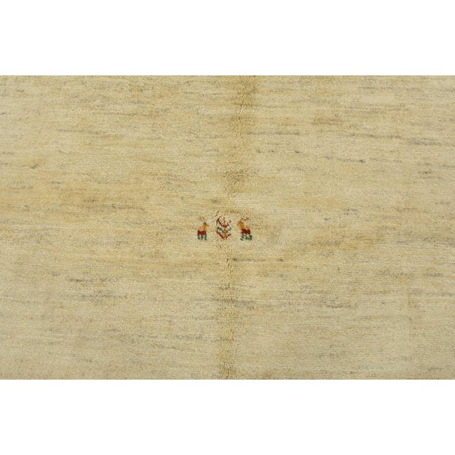 2000 - 2009 Gabbeh Rug 4’11” X 6’5” Ivory Wool Vintage Tribal Hand-Knotted Carpet For Sale - Image 5 of 12