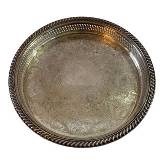 1970s W. M. Rogers Silverplate Drink Tray For Sale