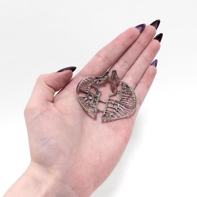 Vintage Studio Else & Paul Scandanavian Modern Sterling Silver Necklace Pendant For Sale - Image 4 of 12