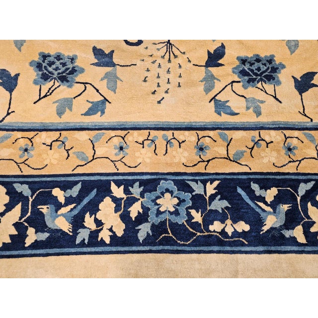 19th Century Oversized Chinese Peking Rug in All-Over Leaf & Vine Pattern For Sale - Image 16 of 18