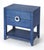 Amelle 24 in. W Rectangular Raffia 2 Drawer Nightstand with Lower Open Shelf, Blue Raffia For Sale In Chicago - Image 6 of 6