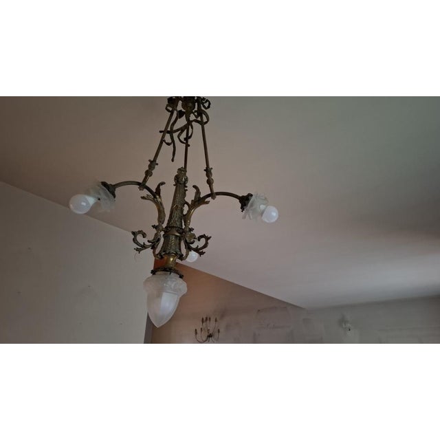 Louis XVI Style Bronze Chandelier For Sale - Image 4 of 12
