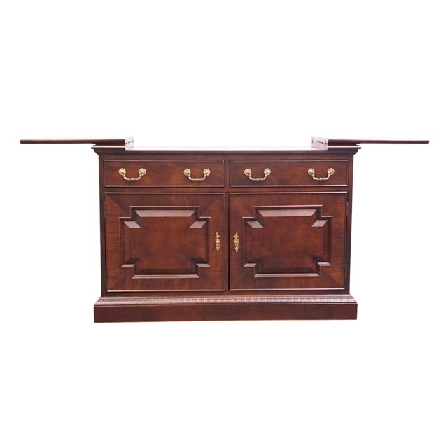Century Furniture Solid Mahogany Traditional Style 72" Flip Top Server Buffet For Sale - Image 12 of 15