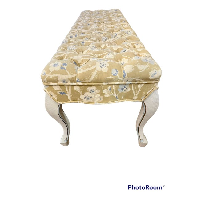 Vintage French Provincial Style Large Size Tufted Bench | Chairish