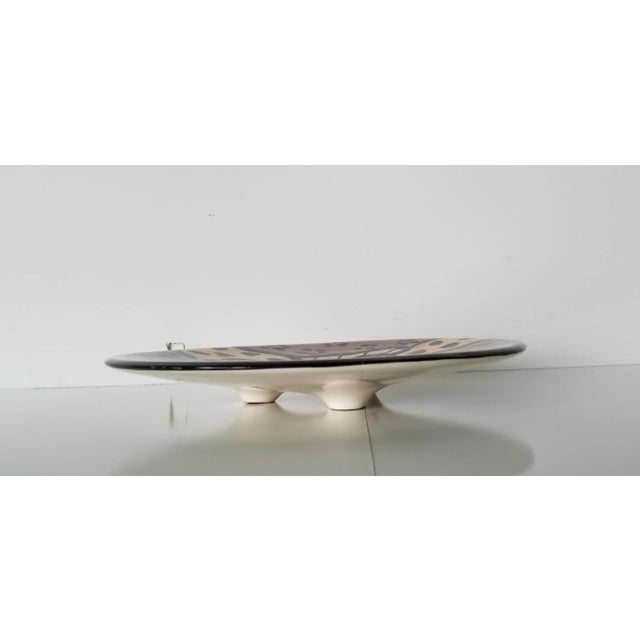1990s 1990s Modernist Michael Anthony Art Ceramic Plate With Feet For Sale - Image 5 of 10