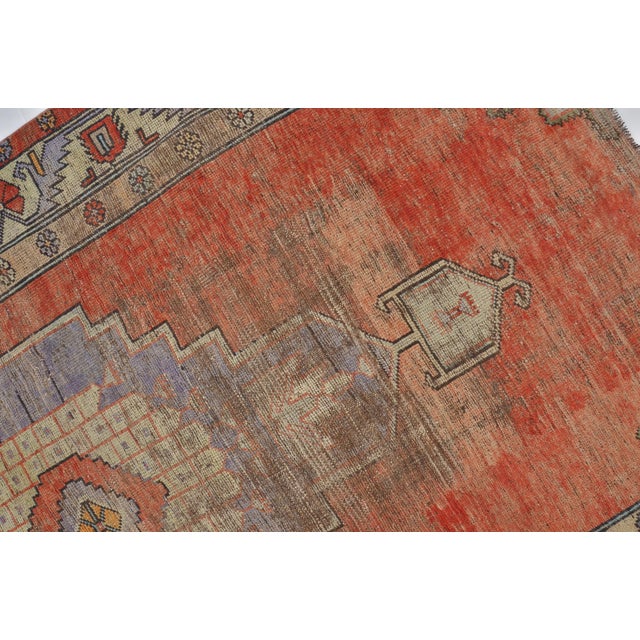 1960s 1960s Burnt Orange Oushak Wool Carpet For Sale - Image 5 of 10