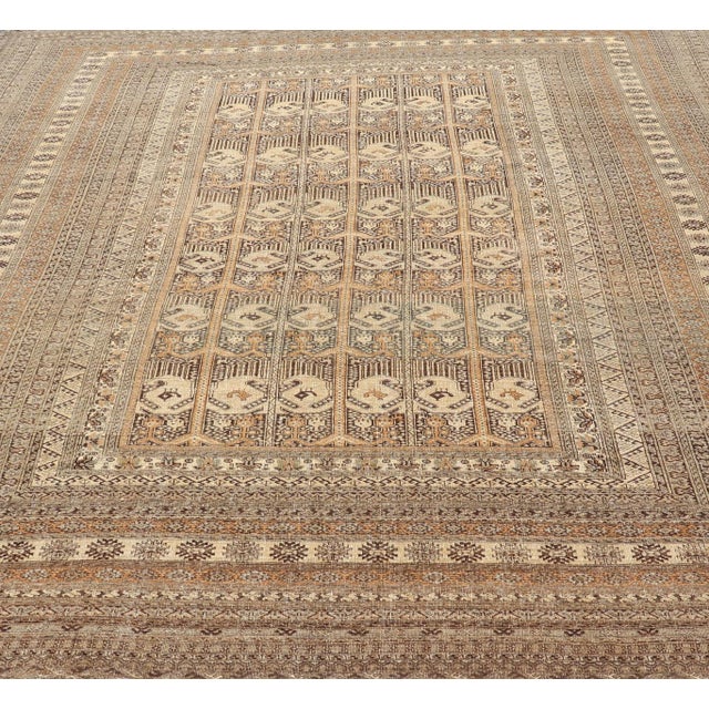 Hand-Knotted Turkomen Ersari Rug in Wool With All-Over Tribal Beluch Design 10'2 X 12'8 For Sale - Image 9 of 13