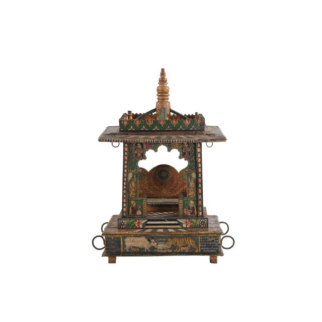 Indian Antique Indian Painted Hanging Mandir or Home Temple For Sale - Image 3 of 4