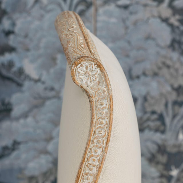 Gustavian (Swedish) 19th C. Swedish Gustavian Period Upholstered Daybed in Original Paint For Sale - Image 3 of 15