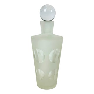 Art Deco Style Frosted Glass Decanter from Desná, 1960s For Sale