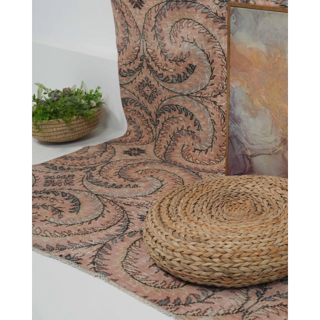 1970s 1970s Vintage Handmade Wool Cotton Brown Area Rug For Sale - Image 5 of 12