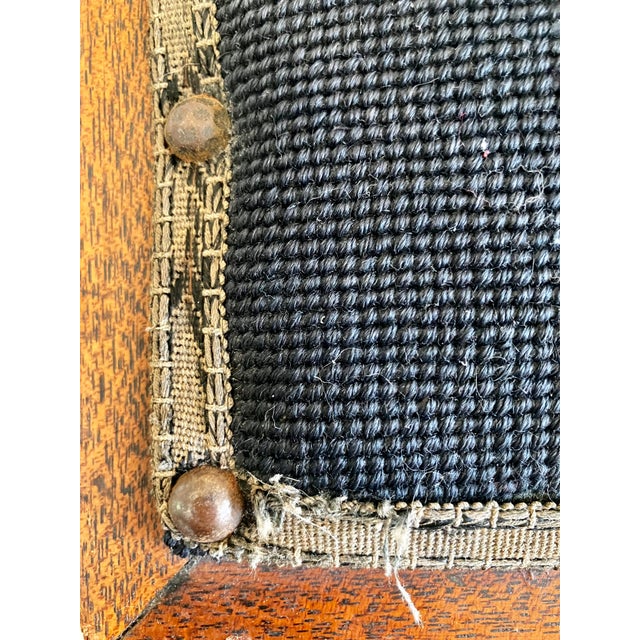 19th Century Antique Walnut Footstool With Floral Needlepoint Cushion For Sale - Image 10 of 18