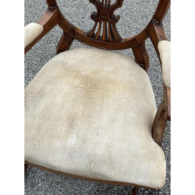 Victorian Carved Walnut Country House Library Armchair with Lion Paws Feet For Sale - Image 10 of 16