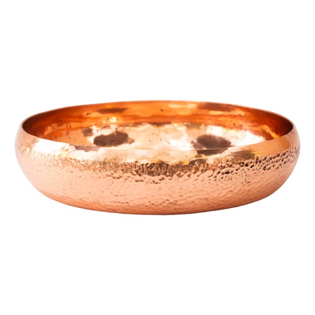 Art Deco Hammered Copper Bowl, Vienna, 1920s For Sale