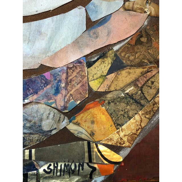 American Paul Shimon, Large Assemblage Collage 2 Sided Painting Outsider Art For Sale - Image 3 of 3