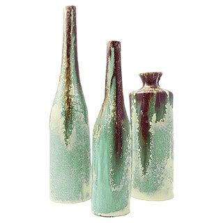 Glazed Ceramic Bottles from Viba, 1960s, Set of 3 For Sale