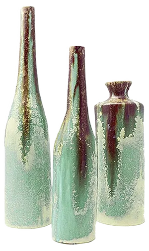 Glazed Ceramic Bottles from Viba, 1960s, Set of 3
