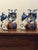 A striking vintage pair of Japanese ceramic Foo Dogs, or guardian lions, with exceptional decorative presence. Rendered in...