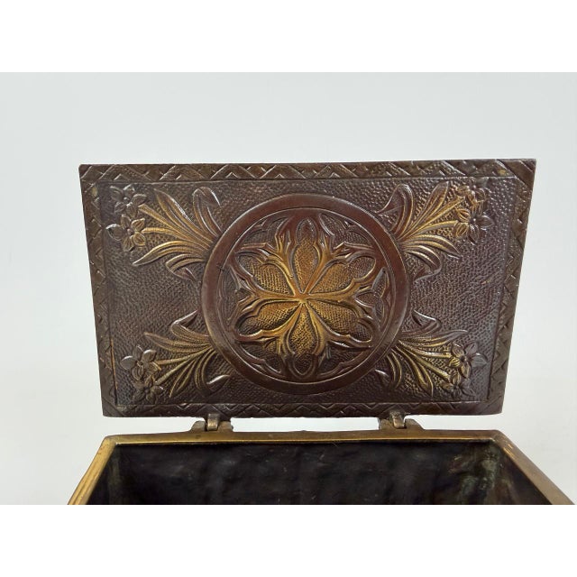Antique Gothic Revival Bronze Jewelry Box with Religious Scenes, 1890s For Sale - Image 10 of 12