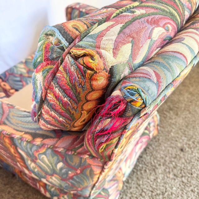 Vintage Needlepoint Swivel Rocking Lounge Chairs - A Pair For Sale - Image 9 of 12