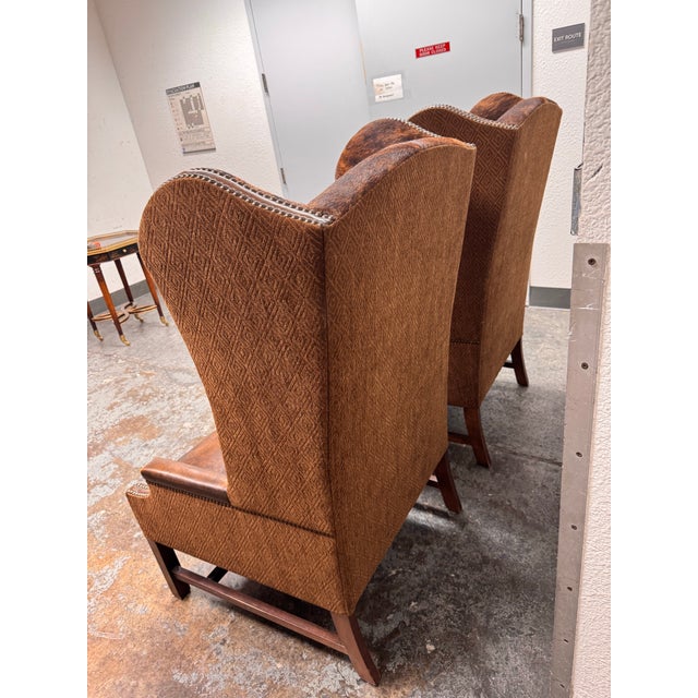Paul Robert Lexie Hide Wingback Chairs, Pair For Sale - Image 12 of 12