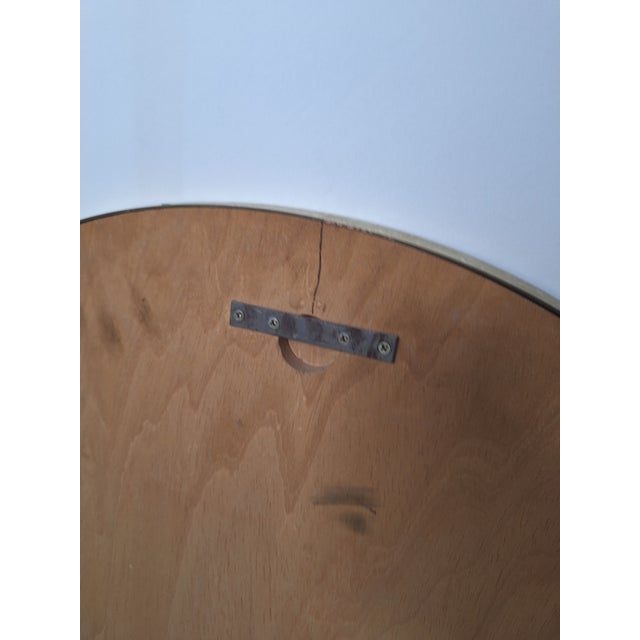 Metal Vintage Mirror with Round Brass Frame, 1950s For Sale - Image 7 of 10
