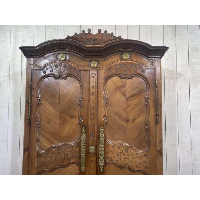 Rennaise Cherrywood Wedding Armoire from François Fils Denot, 1857 For Sale - Image 12 of 18