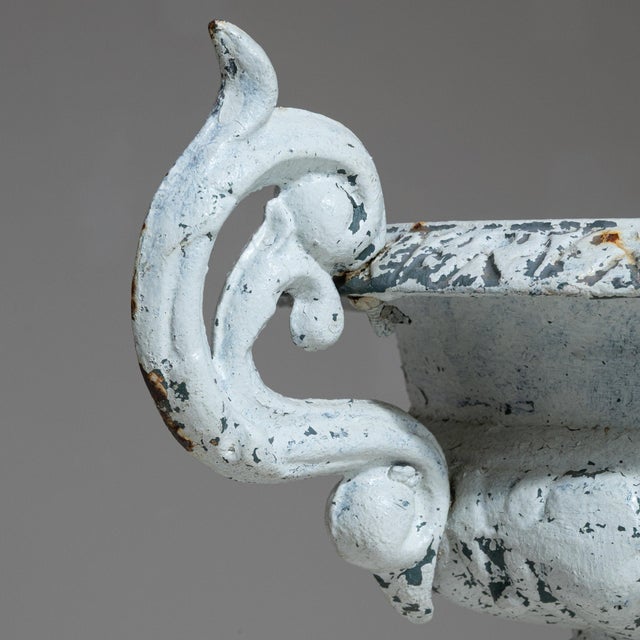 French Early 20th Century France White Iron Planter For Sale - Image 3 of 10