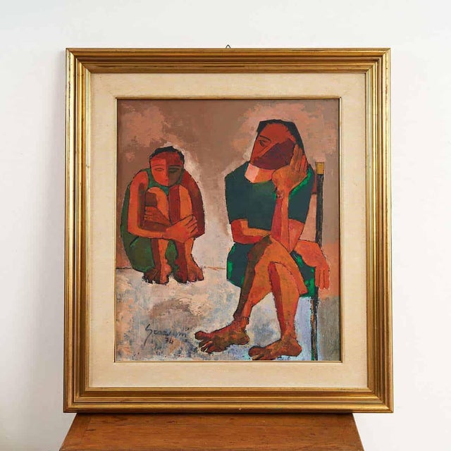 Graziani, Figures, Oil on Canvas, 1970s, Framed For Sale - Image 7 of 7