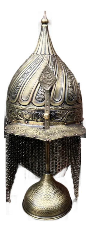 Hand Carved Heavy Brass Fluted Helmet