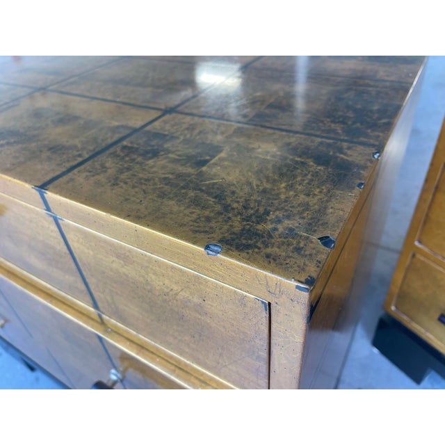 Vintage Karl Springer Style Gilt Bachelor Chests / Nightstands, Pair For Sale - Image 12 of 16