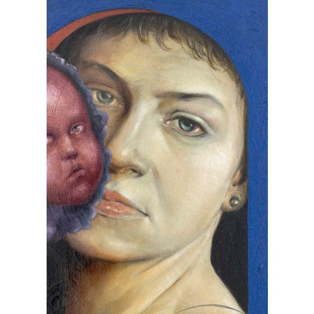 Contemporary Robert Dandarov "Madonna" Oil on Canvas, 1987 For Sale - Image 3 of 7
